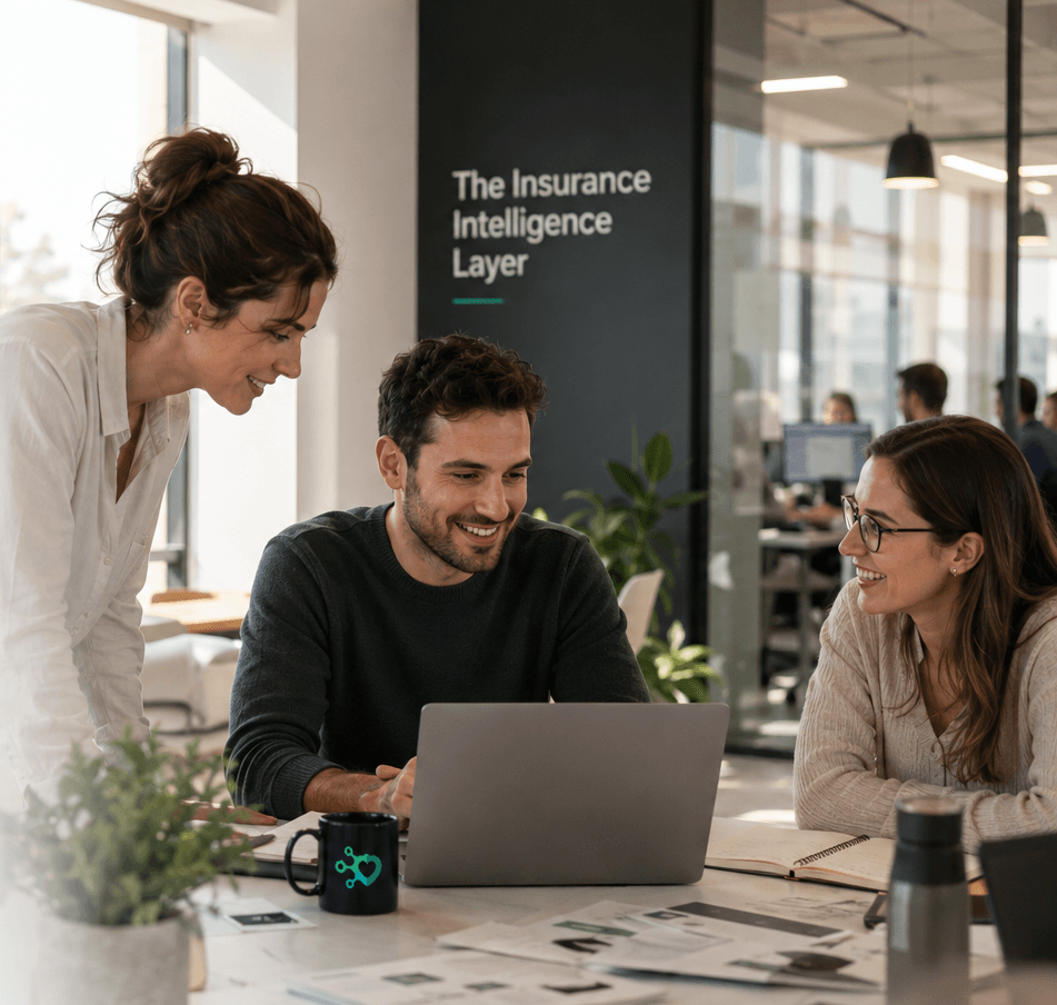 Insurance and AI teams collaborating with MediMe