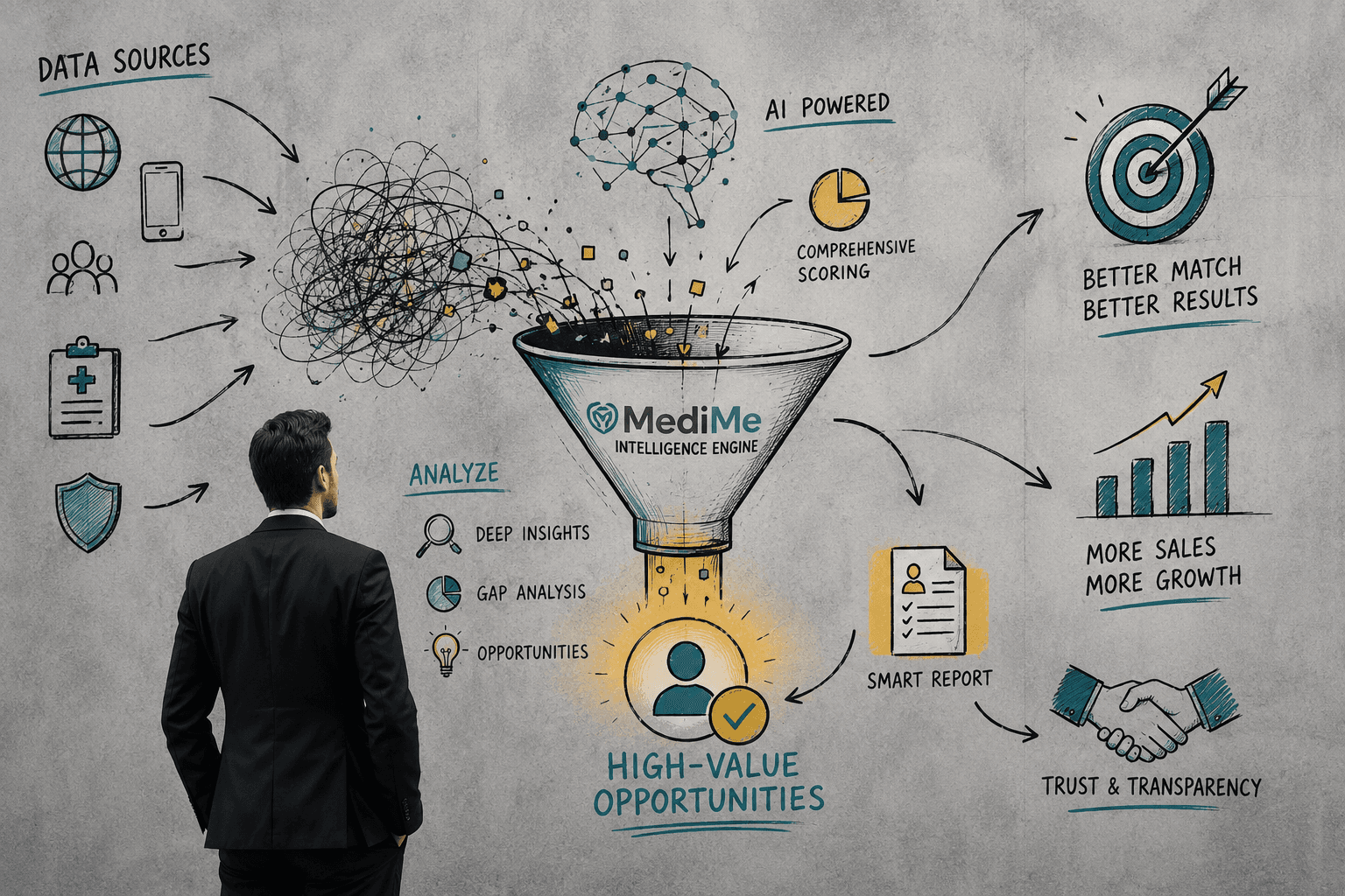 MediMe Intelligence Engine — from fragmented data sources to high-value opportunities